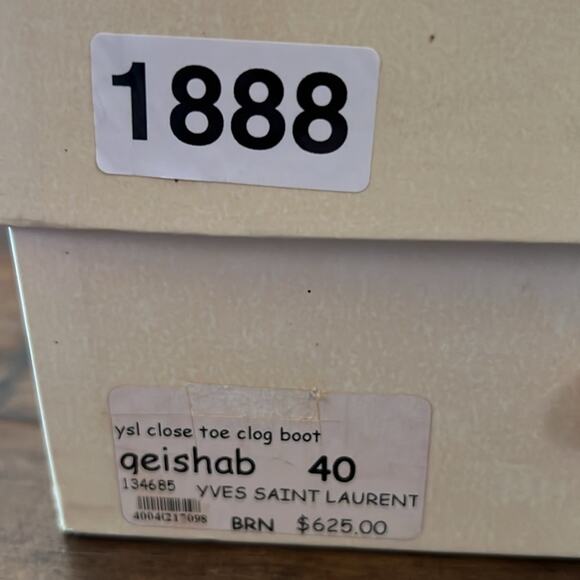 Yves Saint Laurent Vintage Close Toe Clog Geisha 90 Leather Booties EU40/US 10 - Picture 12 of 13